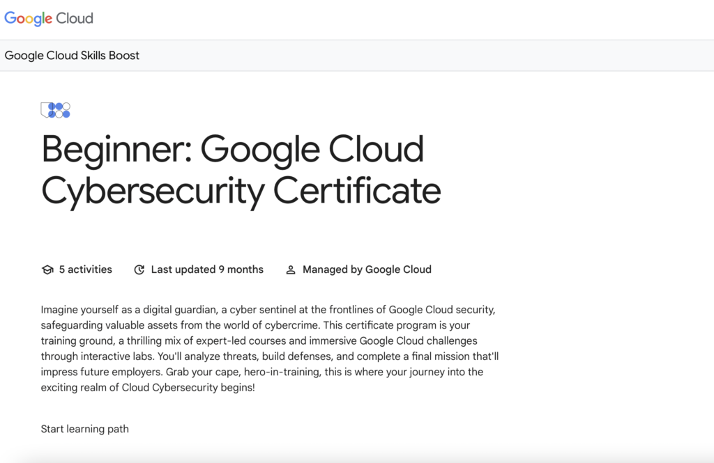 Google Launched Free cybersecurity Online courses for College Students 2025